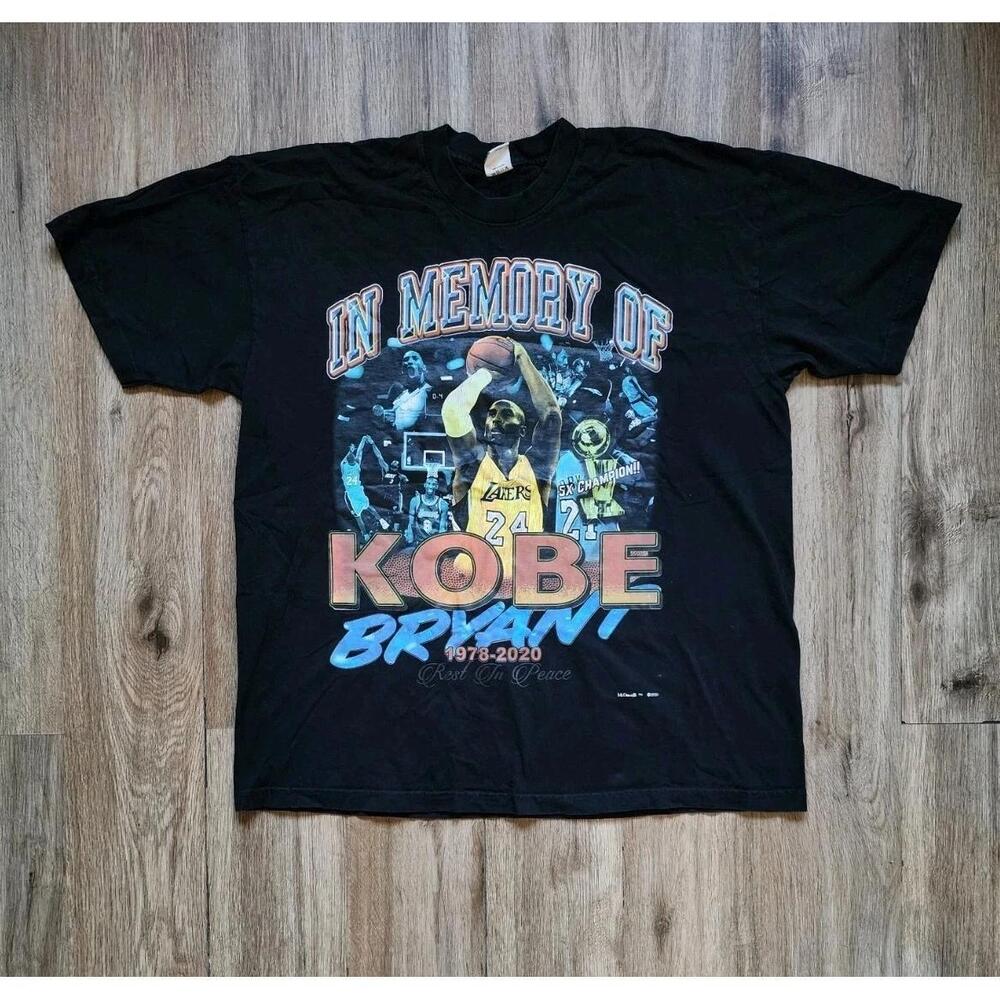 Mcdowells Kobe Bryant Rip Lakers Tee T-Shirt Black Black Mamba